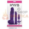 Kit de Dildo 5 con sopapa,Vibrador rigido y plug anal violetas.